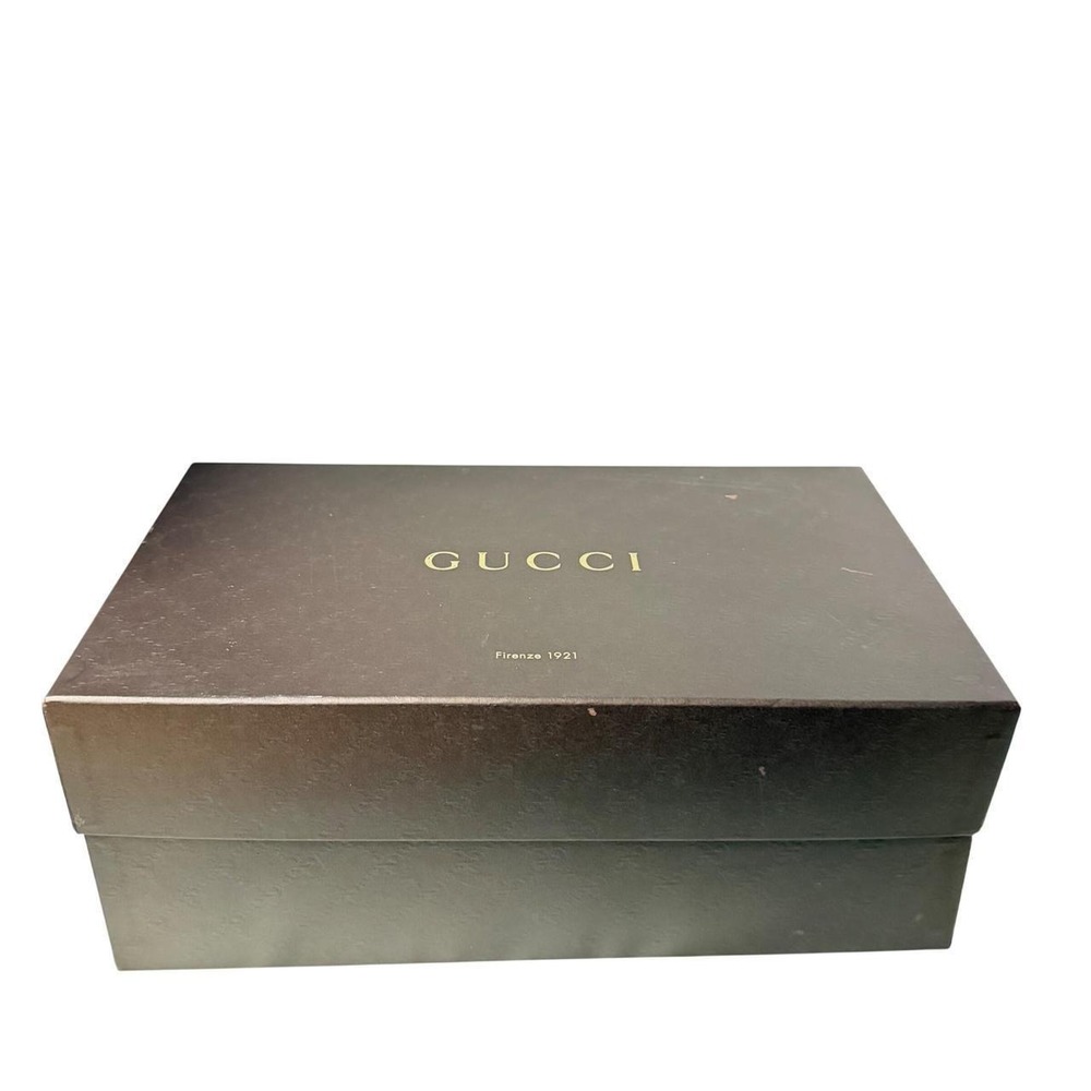 Gucci Empty Shoe Box Brown Gold Firenze 1921 Large Storage Packaging 13.5x5"